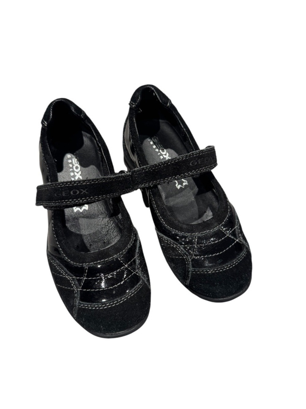 GEOX black patent dress shoes with Velcro - size 28